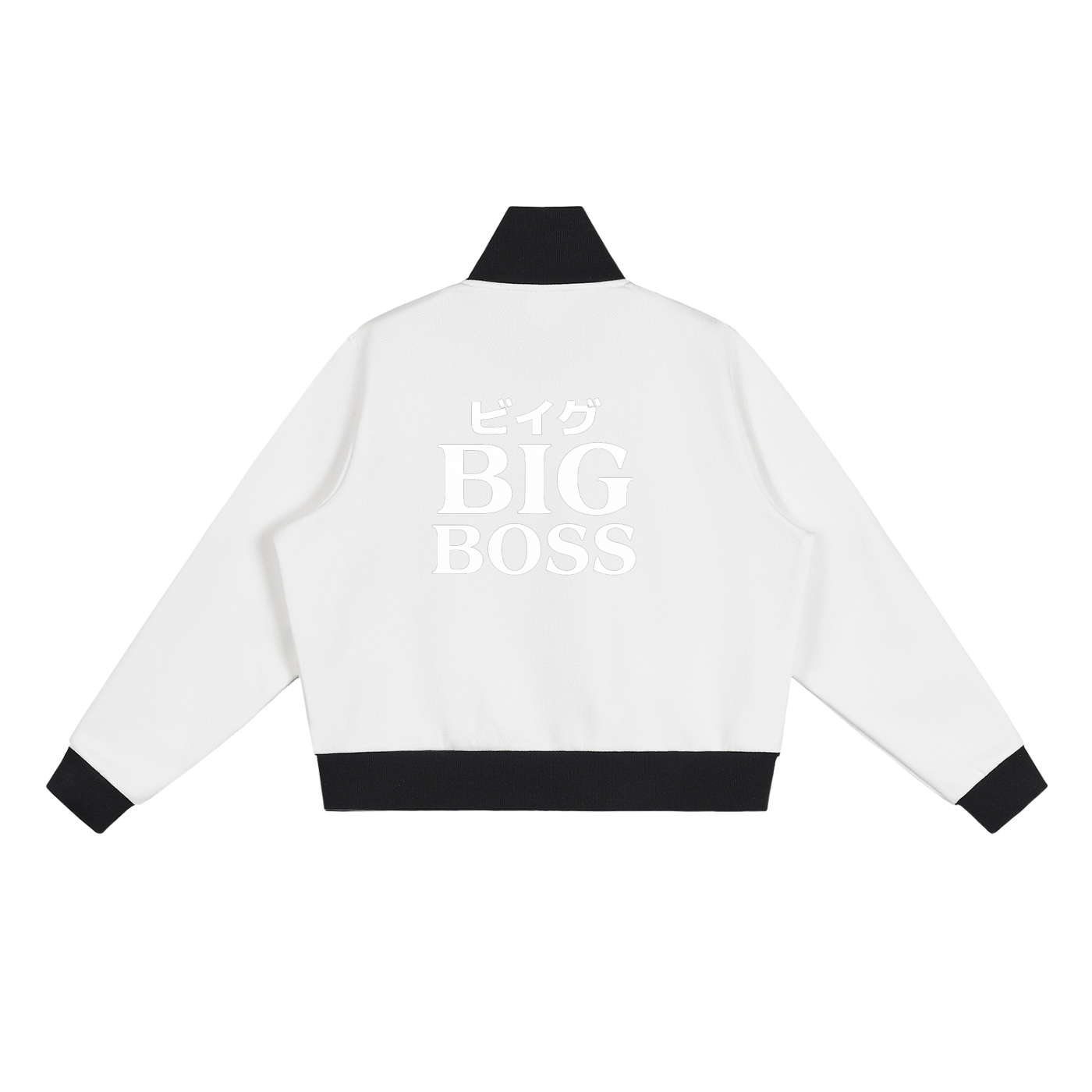 Big Boss Contrast Side Stripe Fleece Cropped Track Jacket