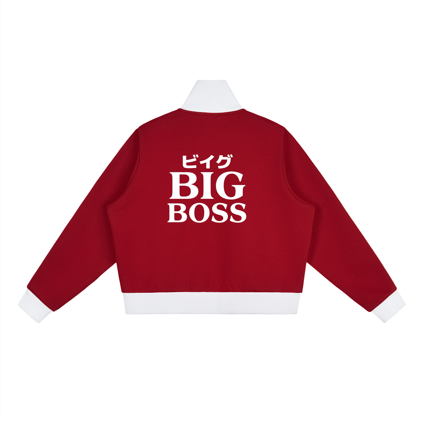 Big Boss Contrast Side Stripe Fleece Cropped Track Jacket